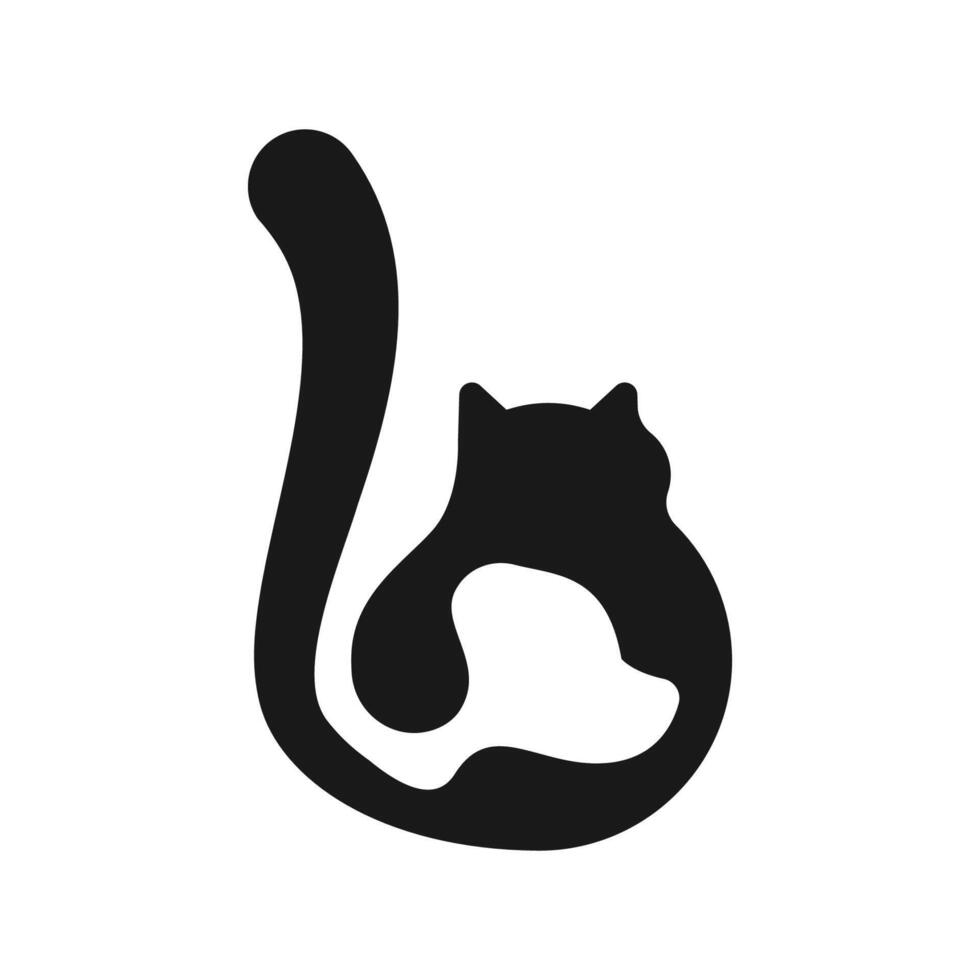 Pet dog cat silhouette logo design template isolated in white background vector