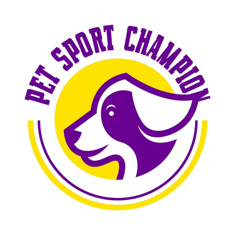 Pet dog sport logo design template isolated in white background vector