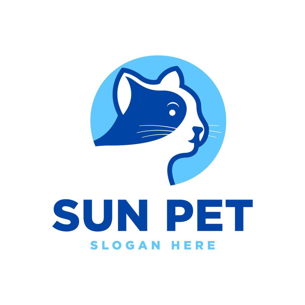 Pet logo design. Cat logo template vector