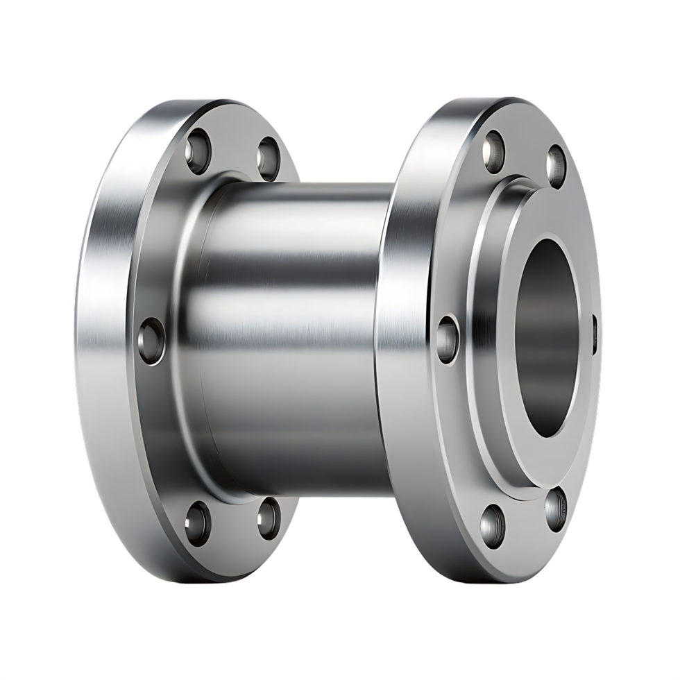 Metal flange coupling, industrial part. png