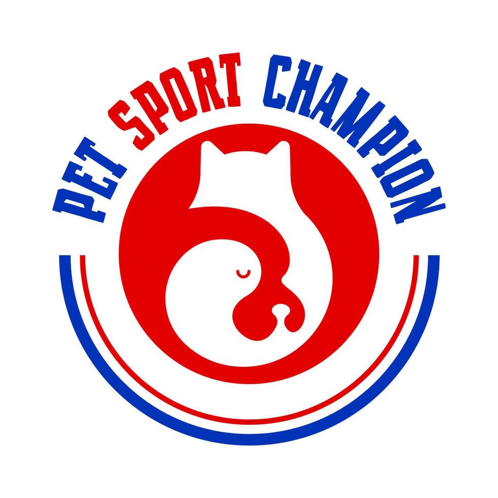 Pet sport champion logo design template vector