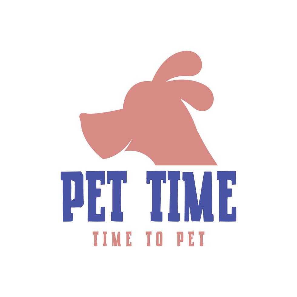 Dog pet time dog logo template design vector