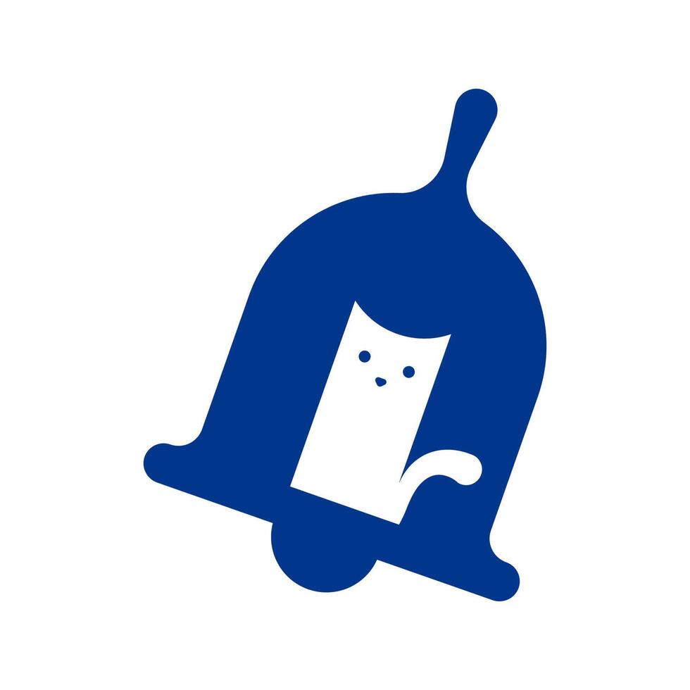 Pet cat bell logo design template vector