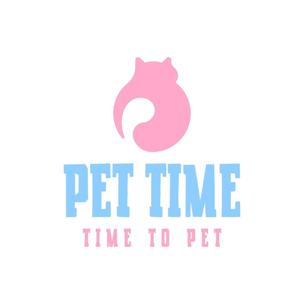 Pet cat logo design template isolated in white background vector