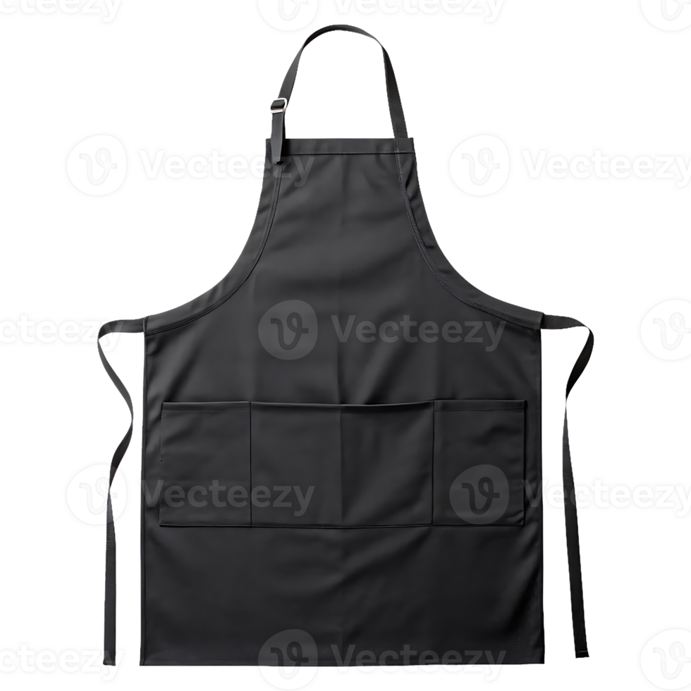 Black apron with pockets, png