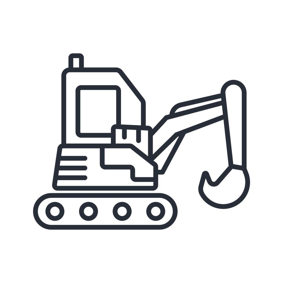 excavator icons isolated on White Background. Flat style design vector