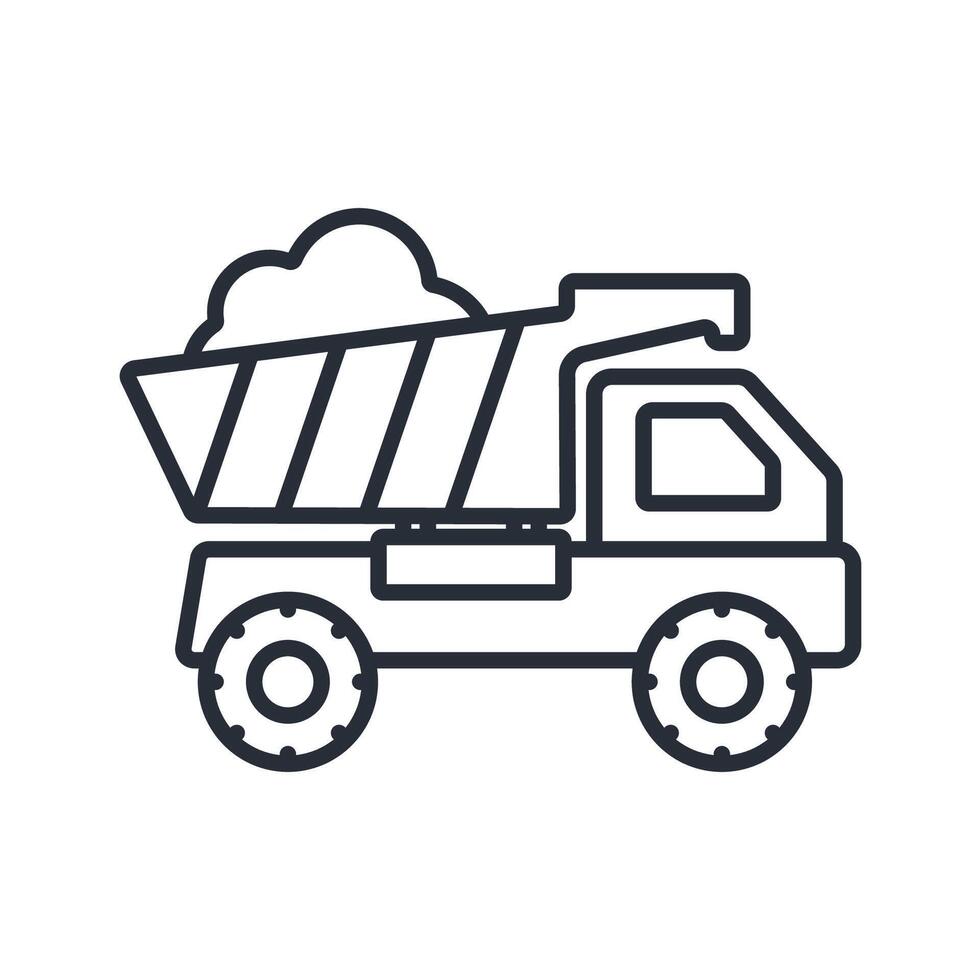 dumper truck icons isolated on White Background. Flat style design vector