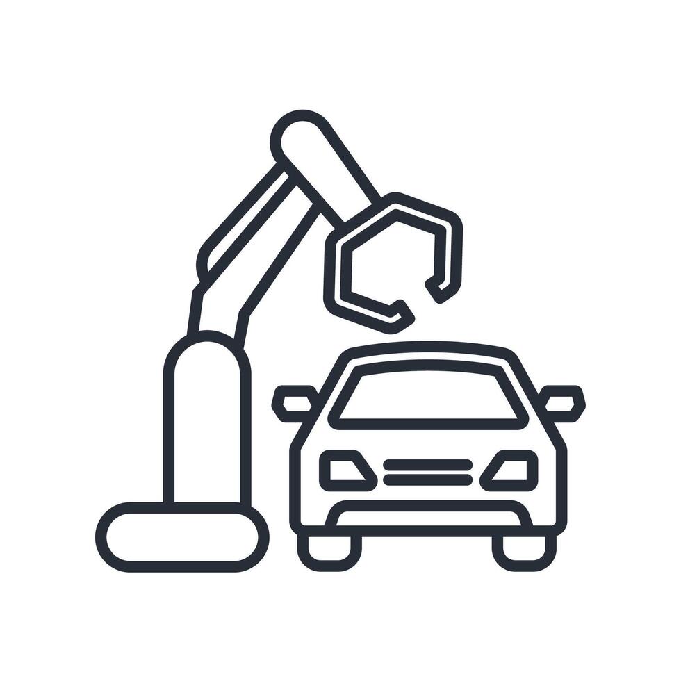 car assembly icons isolated on White Background. Flat style design vector
