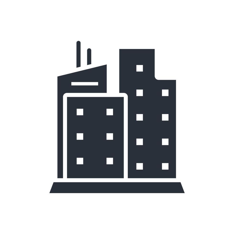 building icons flat black vector