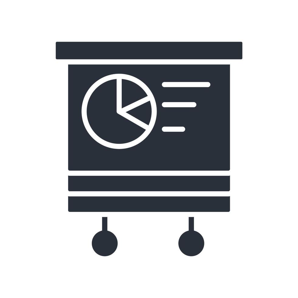 presentation icon flat black vector