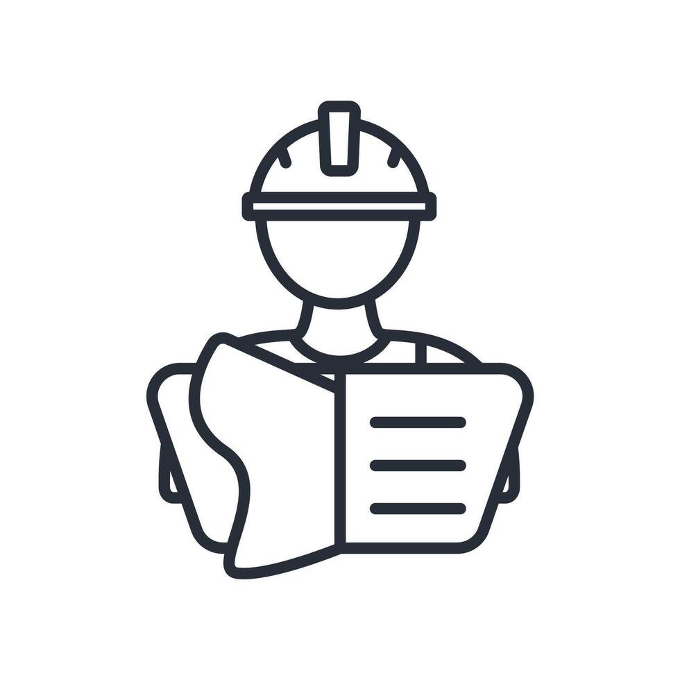 engineer icons isolated on White Background. Flat style design vector