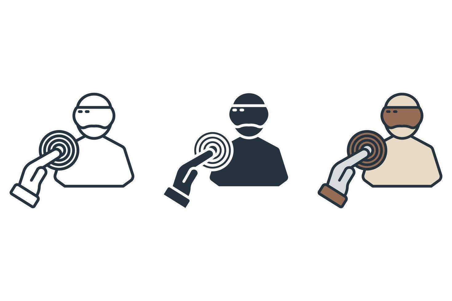 virtual reality icons set Flat style design vector