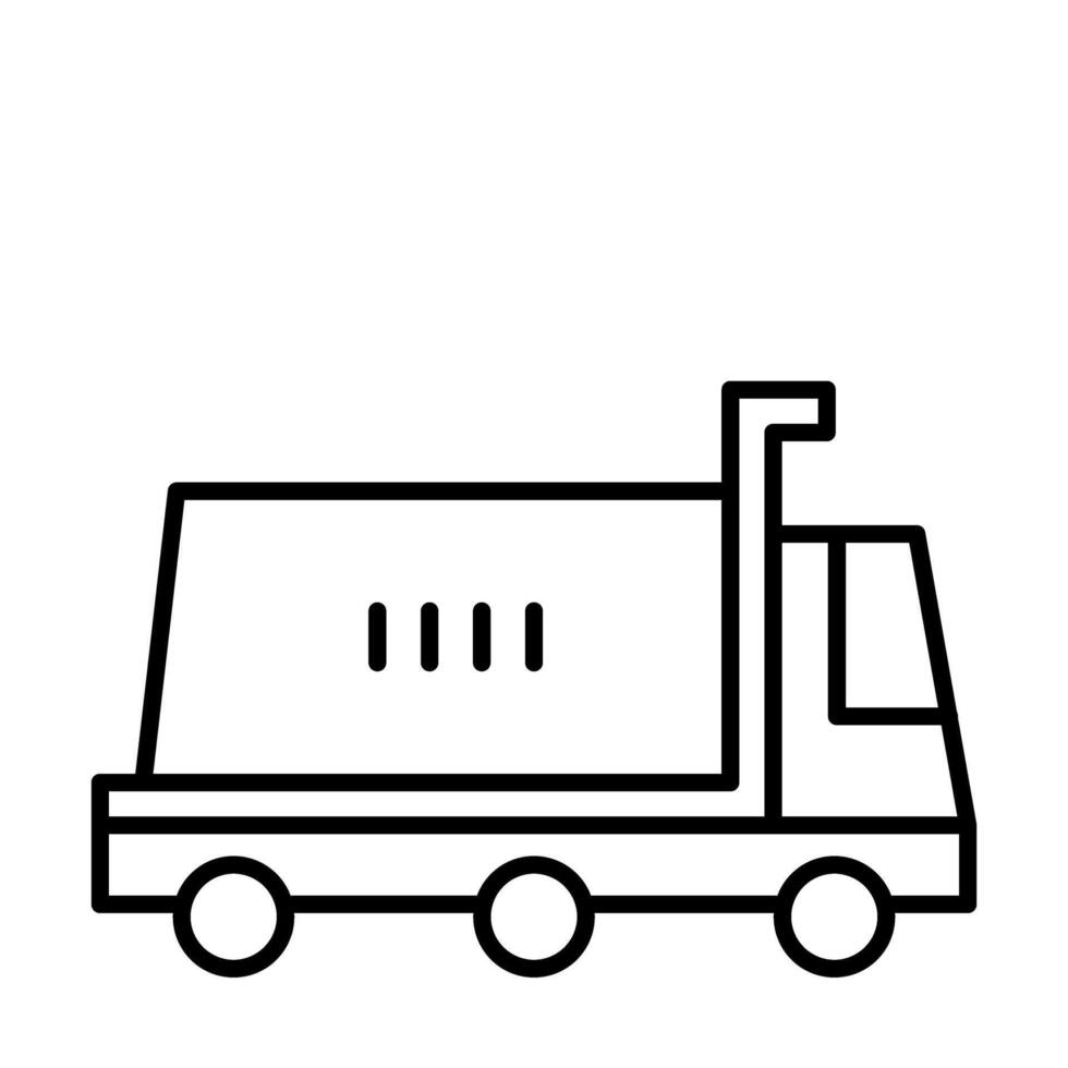 Truck with a large container the back outline icon vector