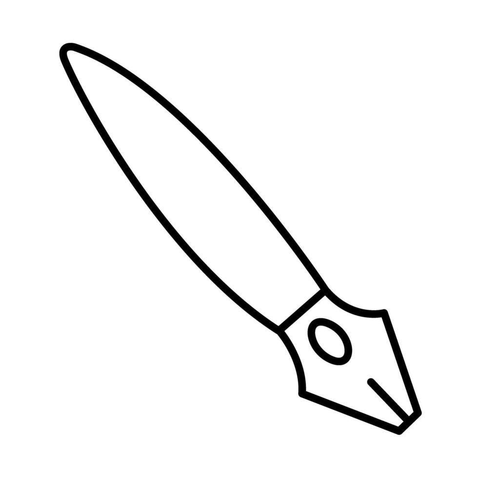 Brush Pen of School Supplies Outline Icons Sets vector