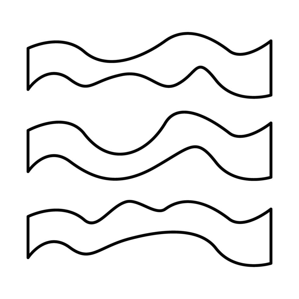 A set of four waves on a white backgrounds vector