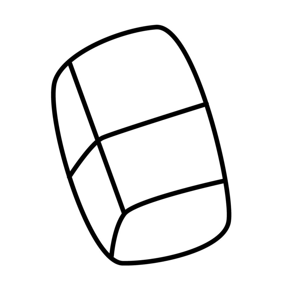 Eraser of School Supplies Outline Icons Sets vector