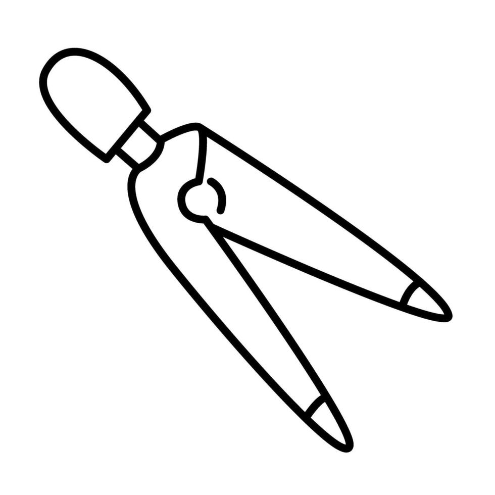 Pencil Compass of School Supplies Outline Icons Sets vector