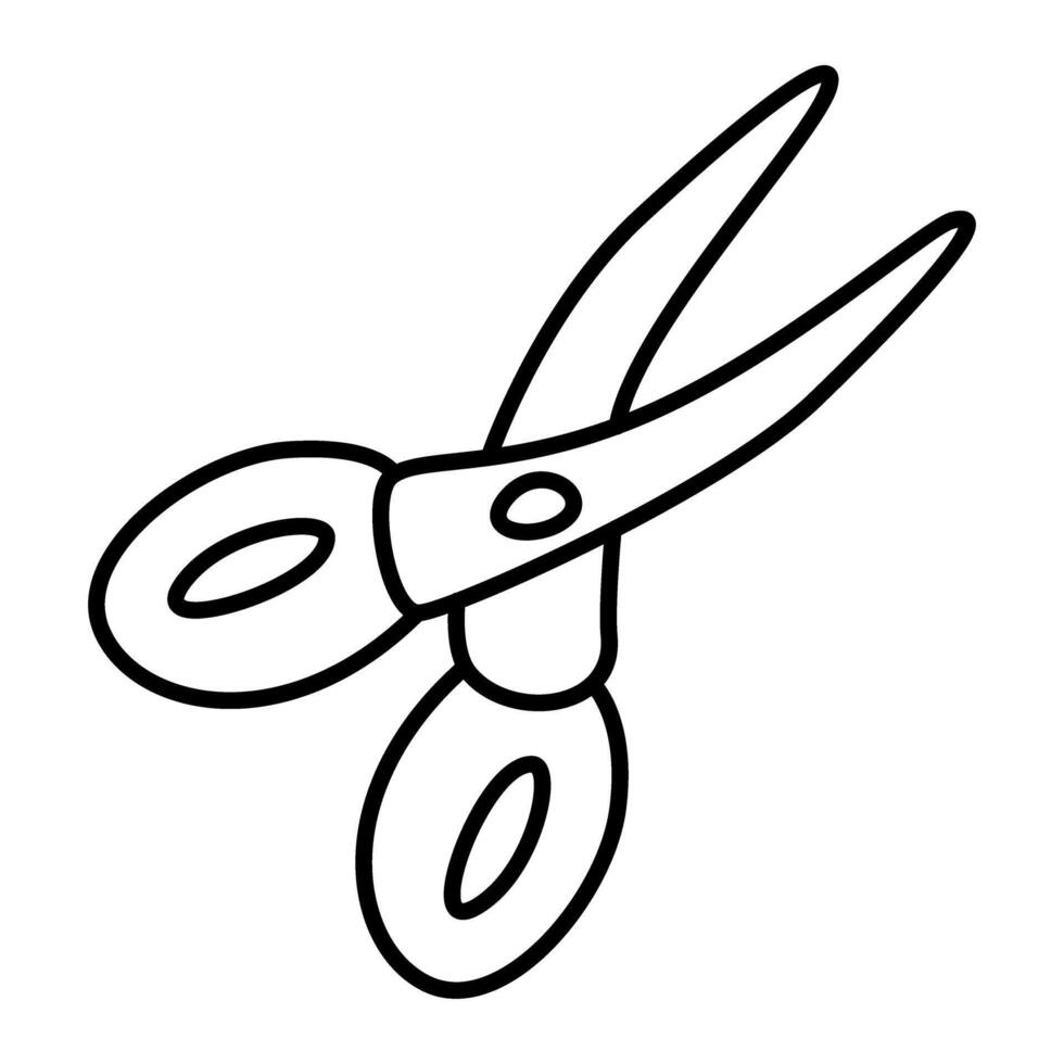 Scissors of School Supplies Outline Icons Sets vector