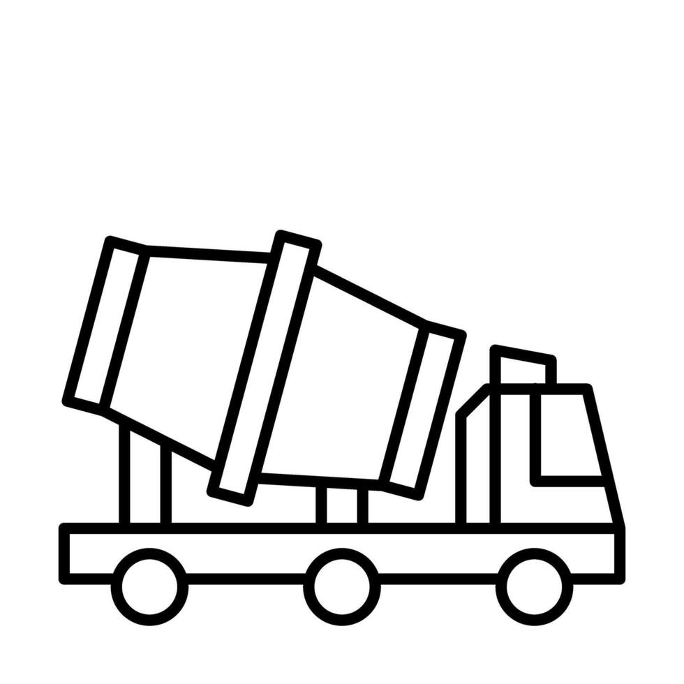 Mixer truck outline icon illustration vector