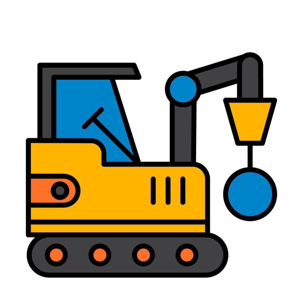 Construction equipment filled icon illustration design vector