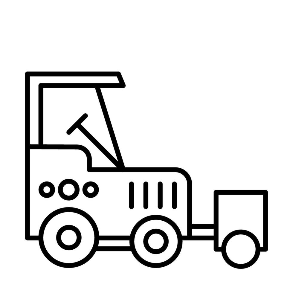 Road grader outline drawing of a bulldozer vector