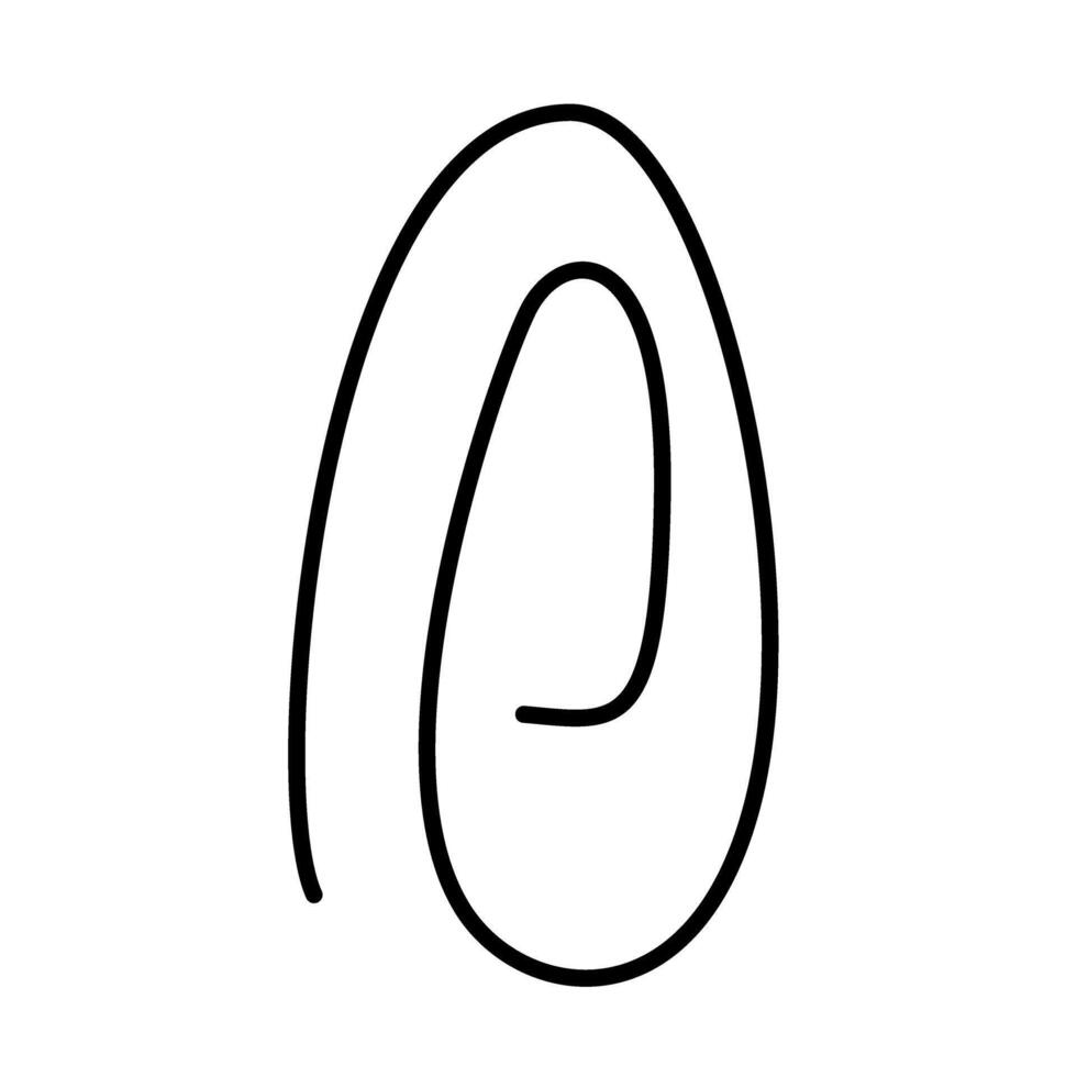 Paper Clip of School Supplies Outline Icons vector