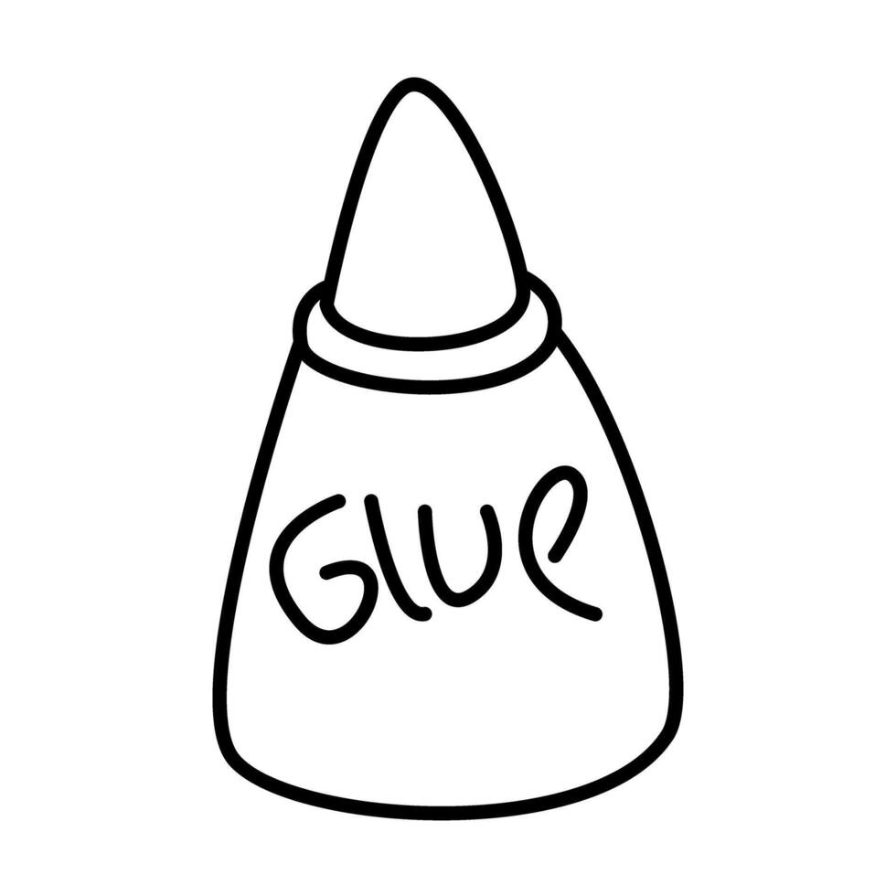 Glue of School Supplies Outline Icons Set vector