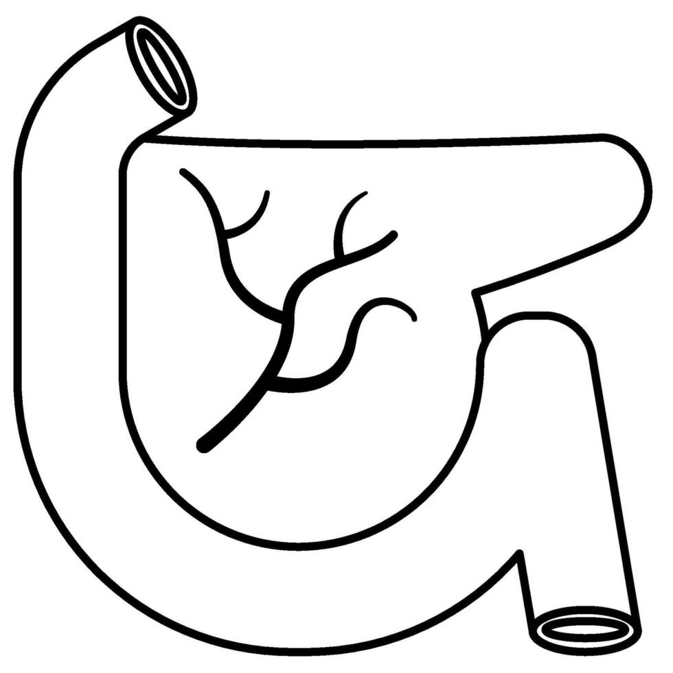 Pancreas outline icon vector