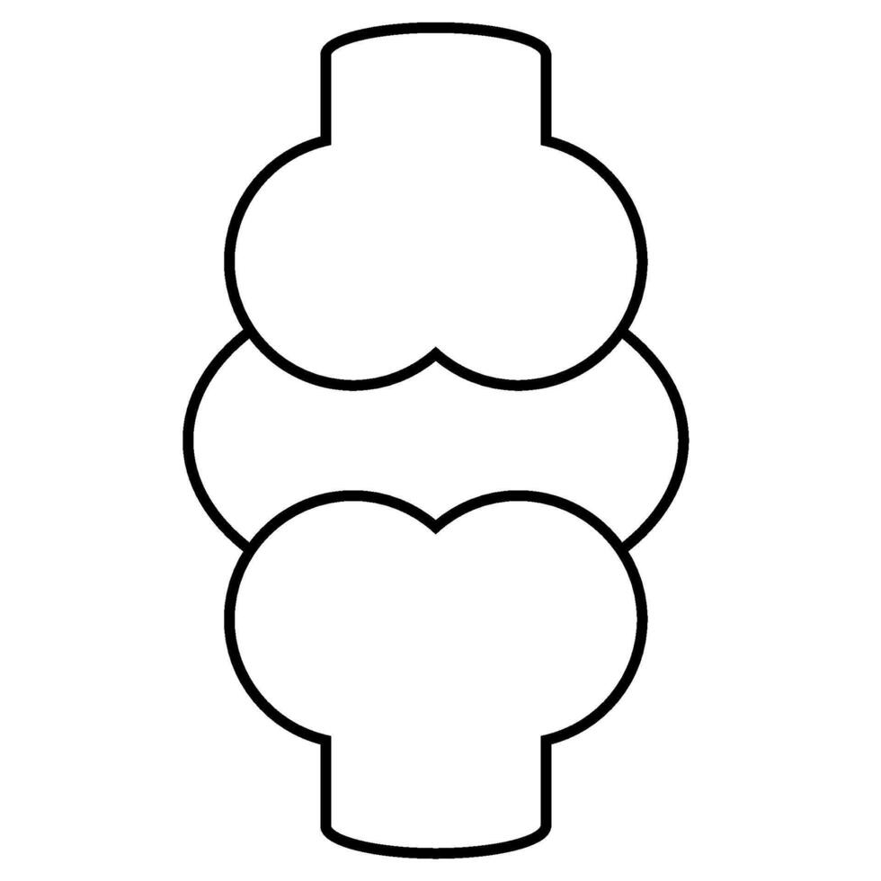 Knee joint outline icon vector