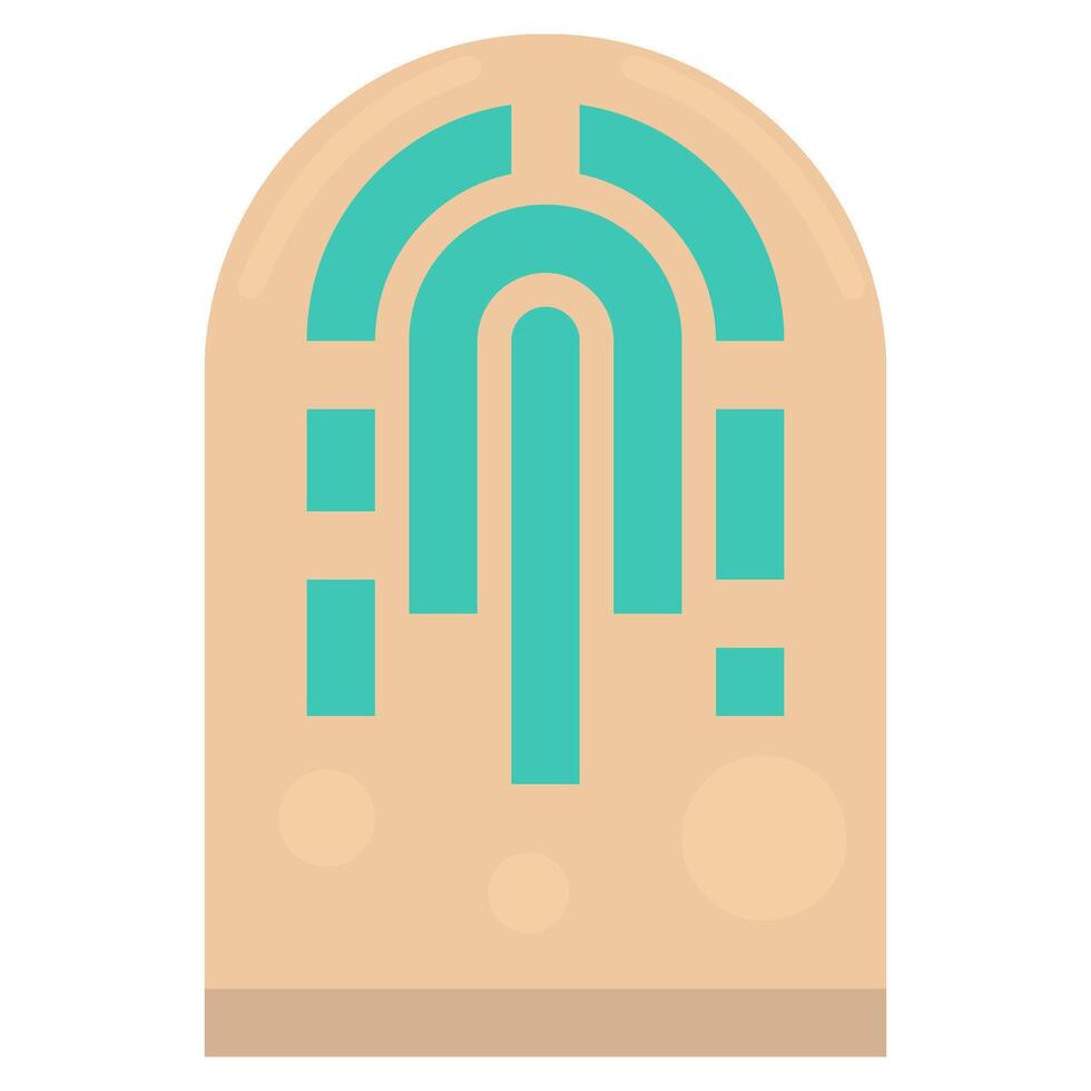 Fingerprint flat icon vector