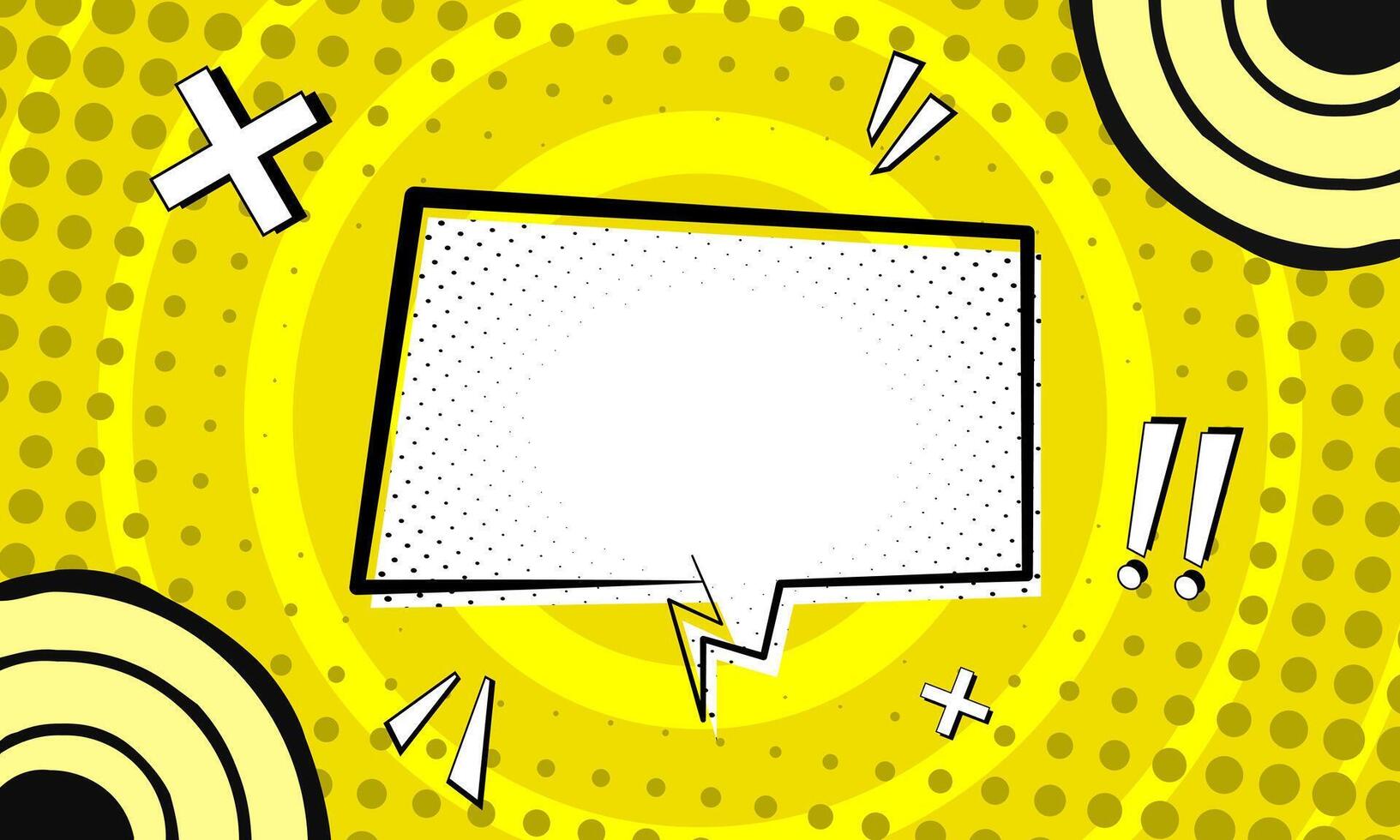blank Comic speech bubble, vintage pop art halftone background vector