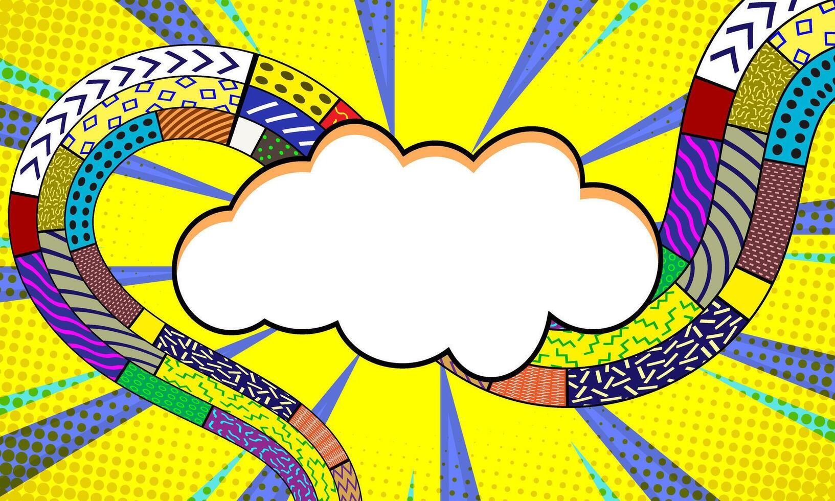 Comic blank text speech bubbles in pop art style illustration vector