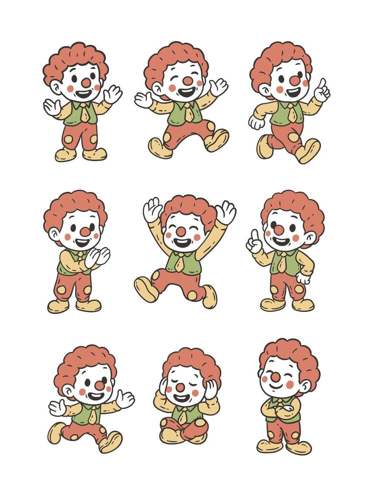 Cute Clown Doodle Style Illustration vector