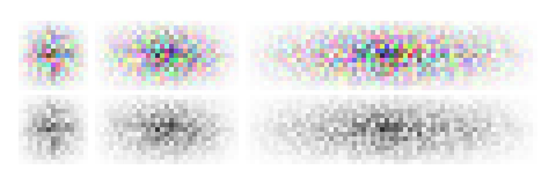 Censor pixel , blur censure mosaic. People face hidden effect. Round image naked content. blurry photo anonymize bar. TV screen nudity color pattern. Unknown private sign, nude body skin bg vector
