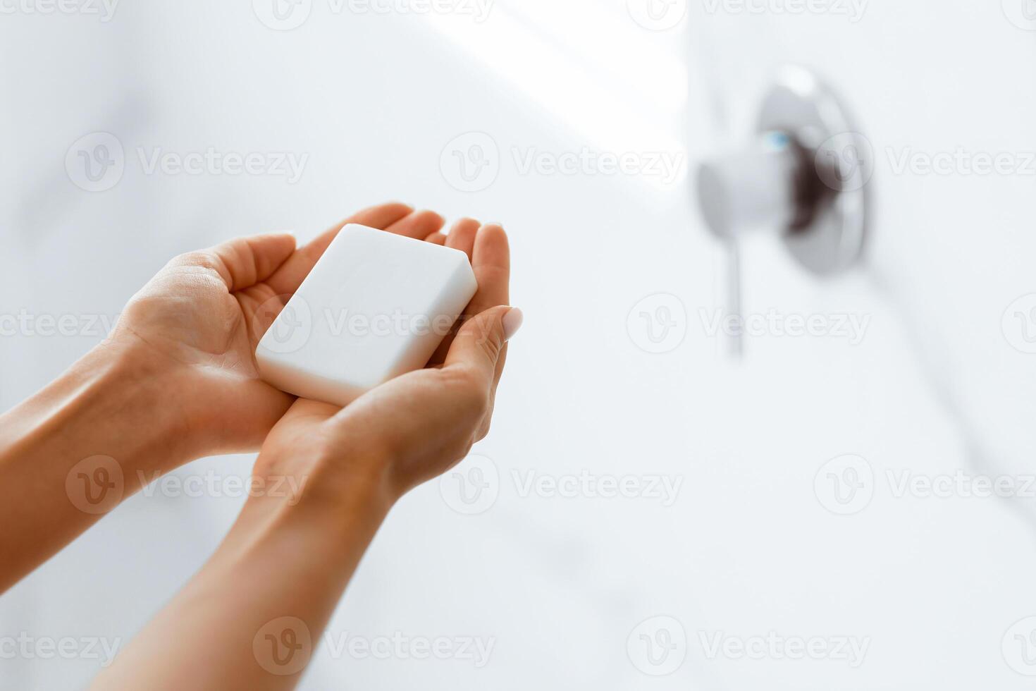 Handwashing Hygiene. Woman Washing Hands Holding Antibacterial Soap Standing In Bathroom Indoors. Hands-Washing, Cleanliness And Purity, Healthcare And Coronavirus Protection, Closeup, Cropped photo