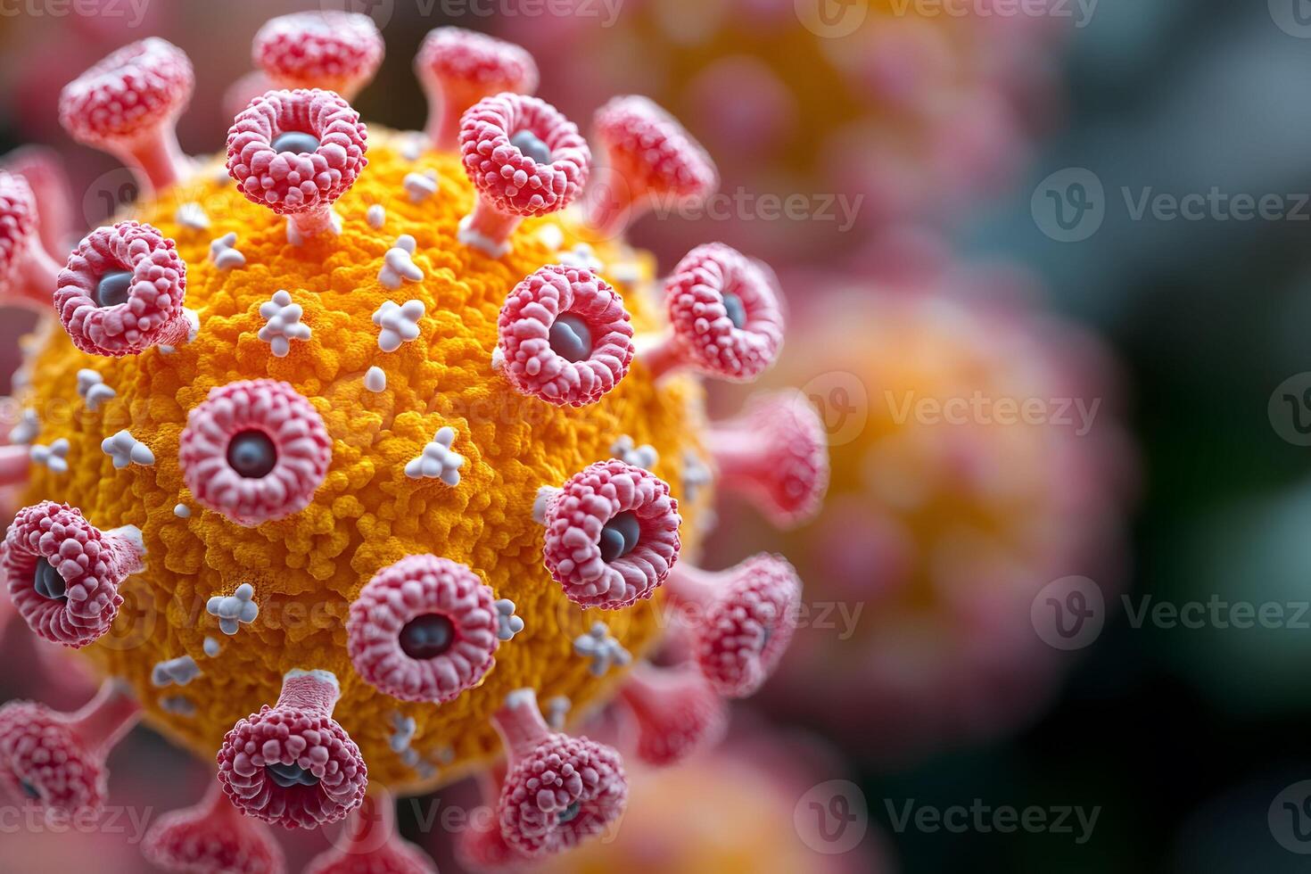 Microscopic View of COVID-19 Virus Structure for Scientific Research and Educational Use photo