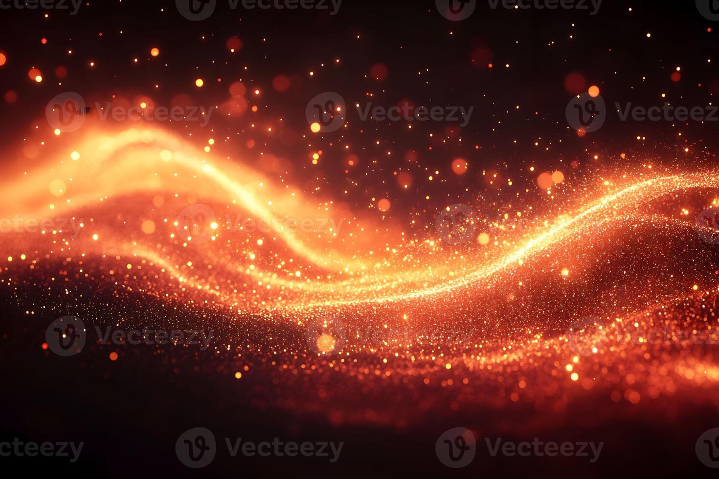 Sparkling Abstract Background with Glowing Orange Particles for Design photo