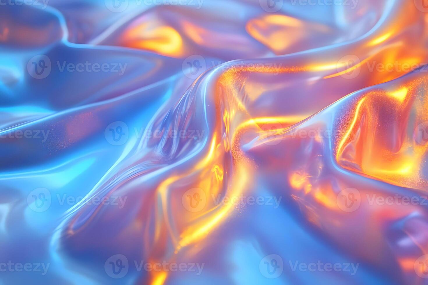 Abstract Liquid Metal Surface with Vibrant Neon Glow for Futuristic Design photo