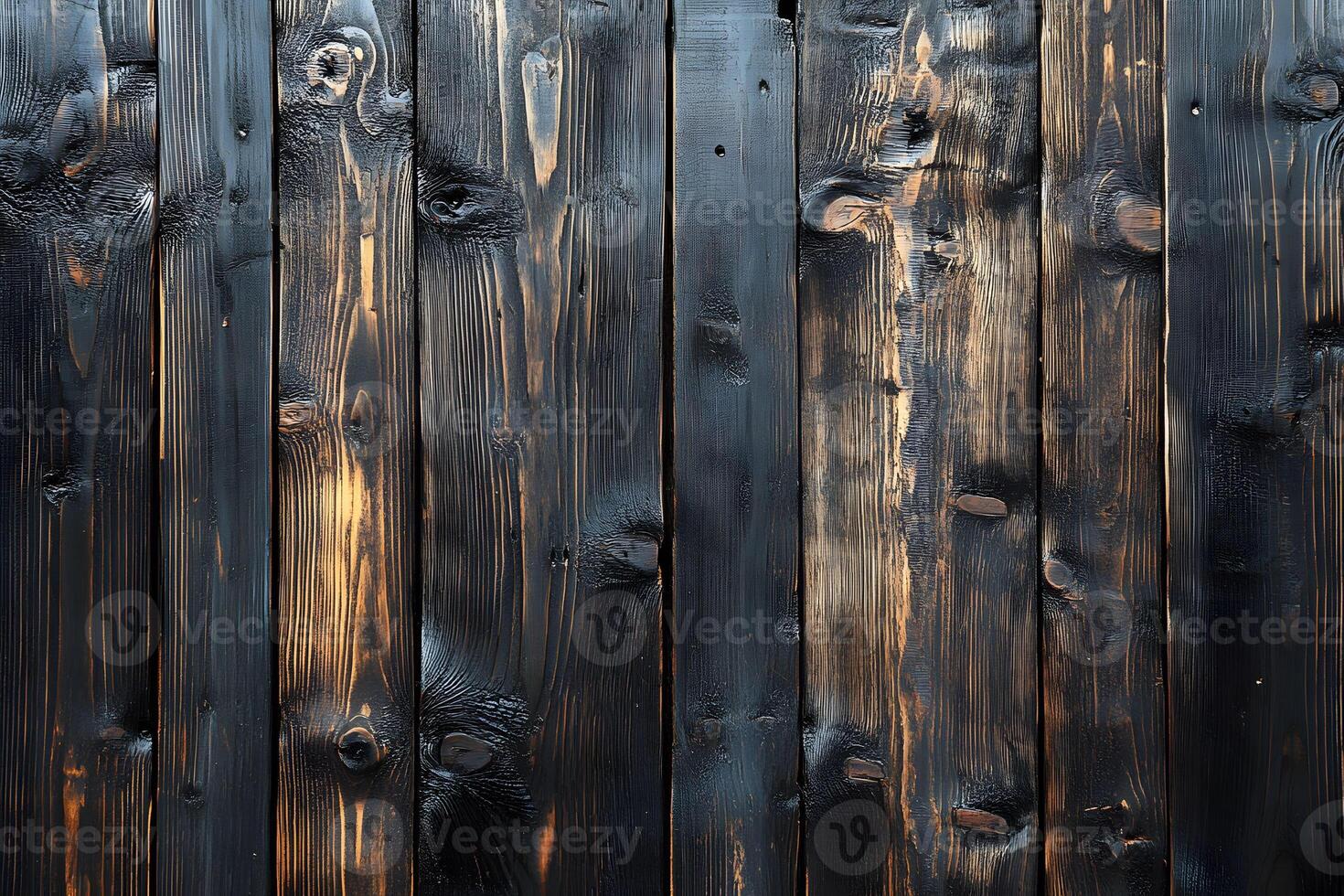Rustic Charred Wooden Planks Texture for Background or Design photo