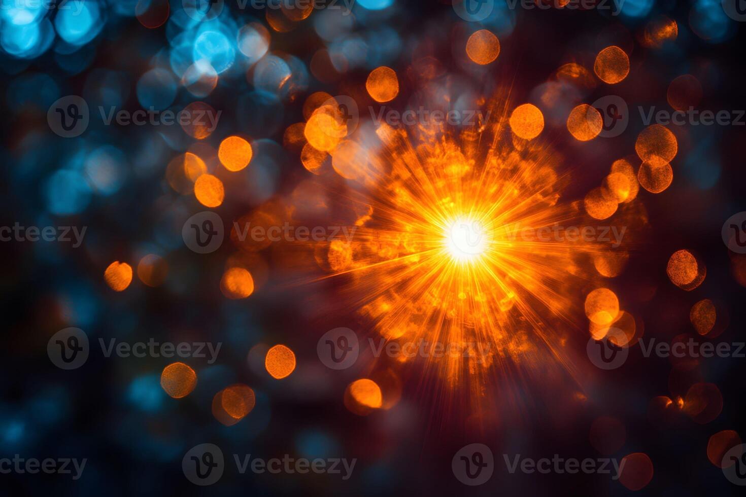 Abstract Bokeh Light Burst for Festive and Holiday Designs photo