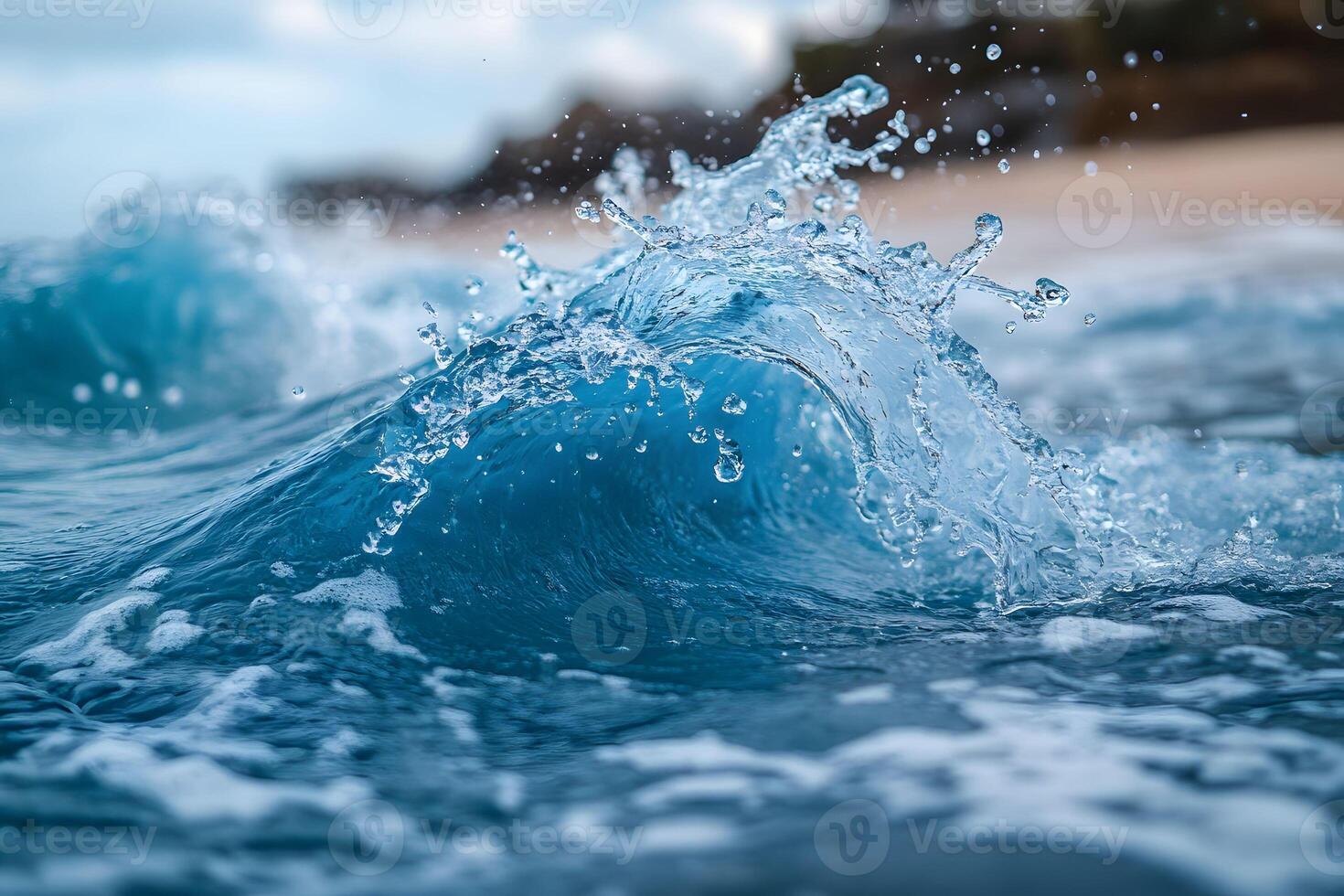 Dynamic Ocean Wave Spray - Natural Beauty for Coastal Prints and Wall Art photo