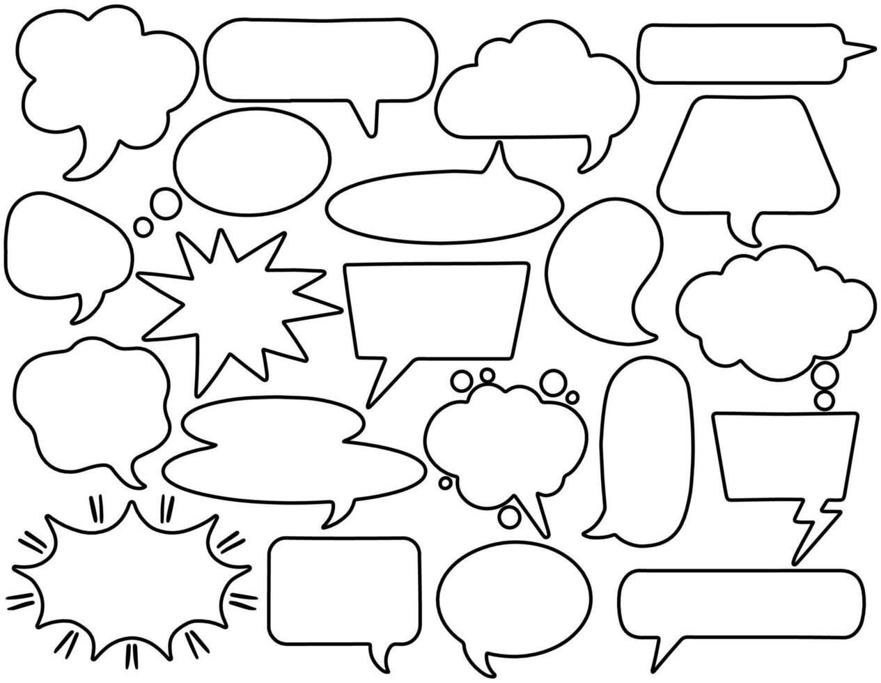 Hand Drawn and Customizable Speech Bubble Doodles Collection vector