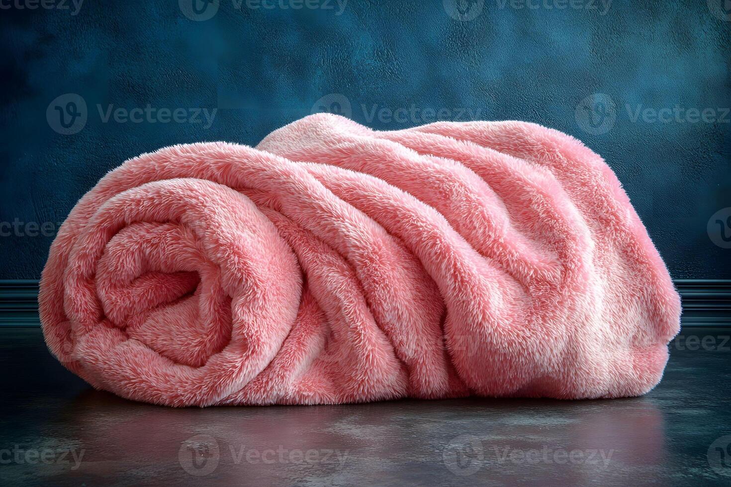 Cozy and Luxurious Pink Fluffy Blanket for Interior Design and Comfort photo
