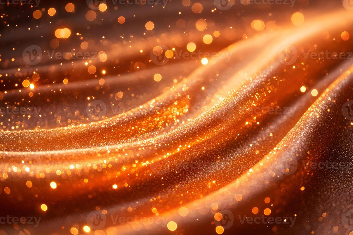 Golden Sparkles on Flowing Fabric for Luxurious Event Decoration and Design photo