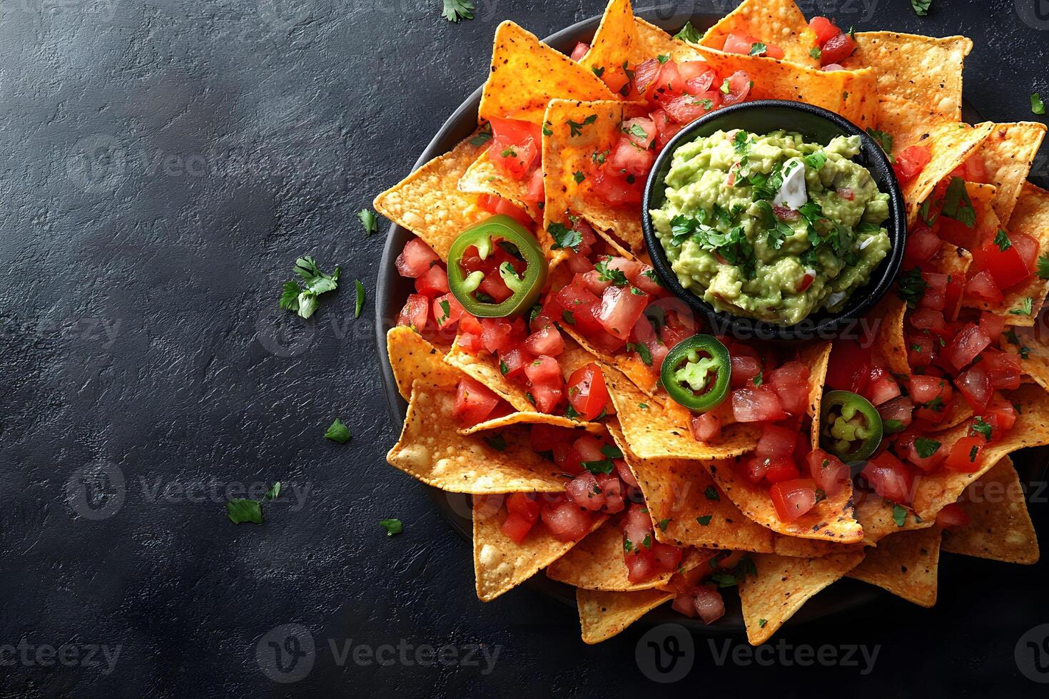 Festive Nachos with Fresh Salsa and Guacamole Perfect for Parties photo