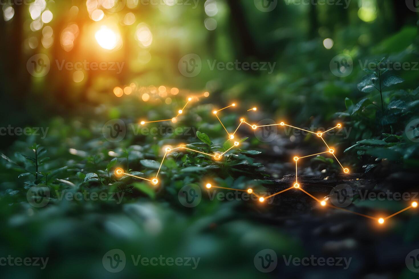 Digital Connectivity in Nature Earth and Technology Concept, Ideal for Technology Publications photo