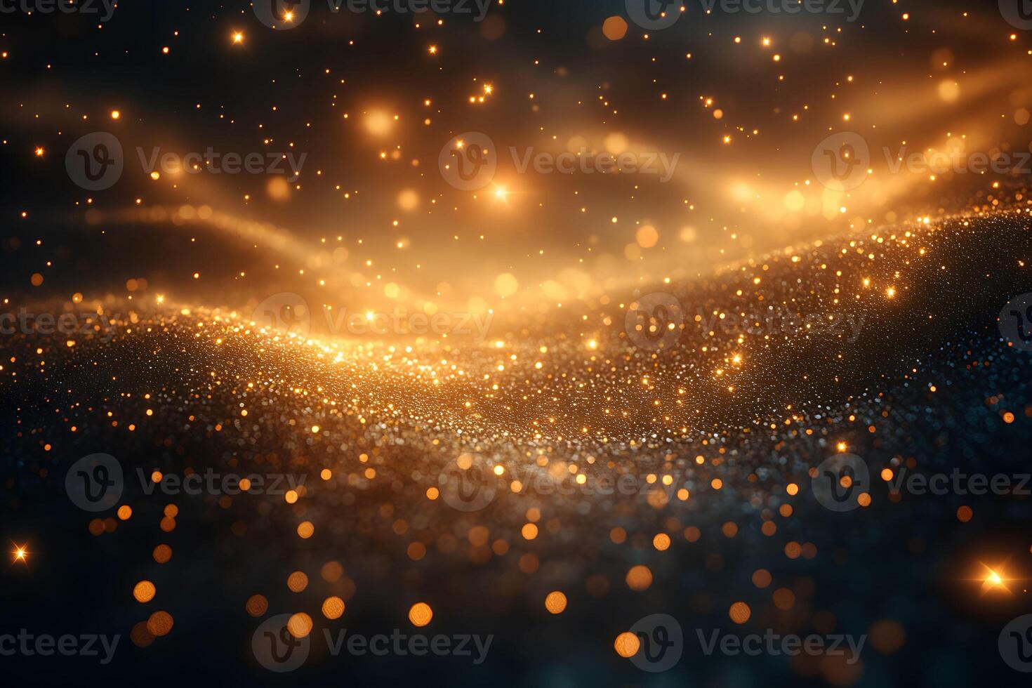 Golden Abstract Bokeh Light Burst for Festive Design and Holiday Backdrop photo