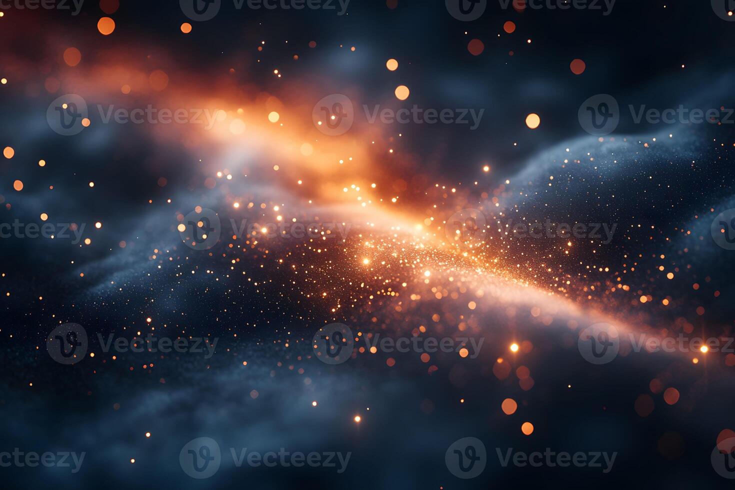 Abstract Cosmic Flow with Glowing Particles - Digital Art for Sci-Fi Designs photo