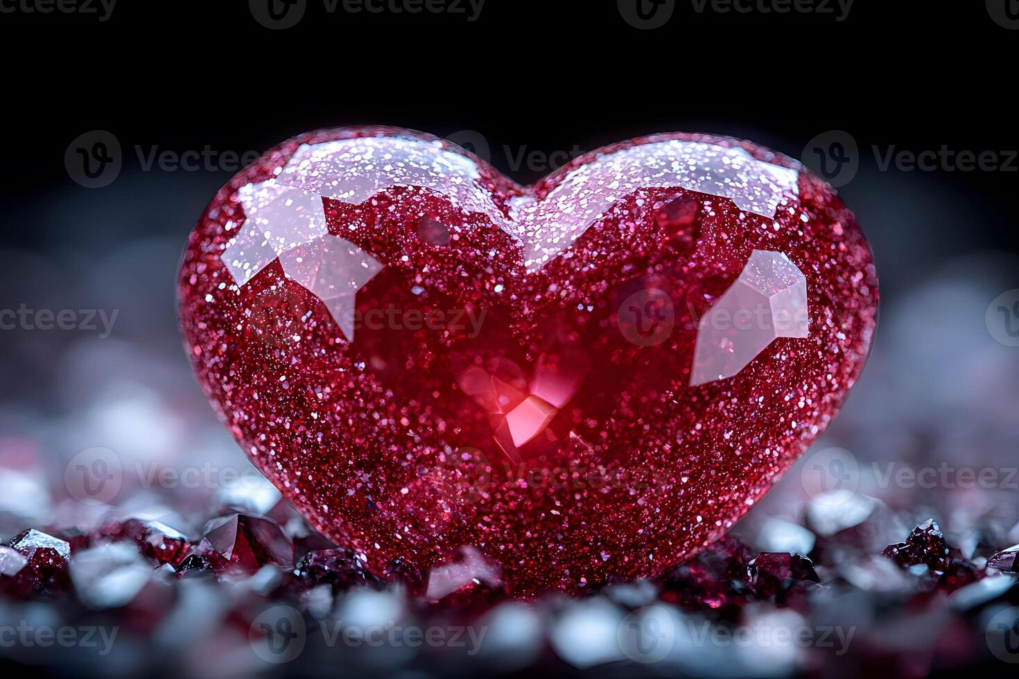 Sparkling Red Heart-Shaped Crystal for Valentine s Day and Romantic Designs photo