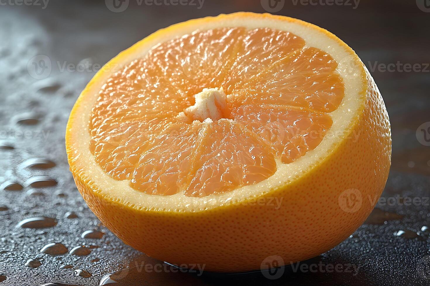 Fresh Half of Juicy Grapefruit with Water Droplets for Healthy Eating Theme photo